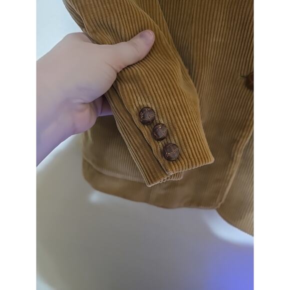 Vtg Hunters Run Tan 2-Button Academia Corduroy Blazer Jacket Women's Size 7 - Picture 4 of 11